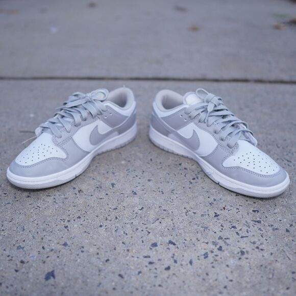 Nike Dunk Low Grey Fog White W7.5 Leather Sneakers DD1391-100 Streetwear - Picture 4 of 10